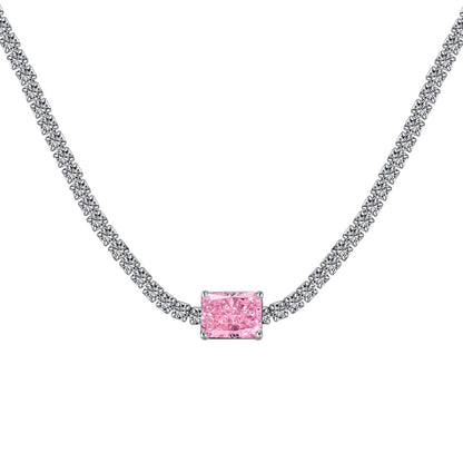 [Noble Jewelry]2.0 carat Ornate Emerald Cut Necklace