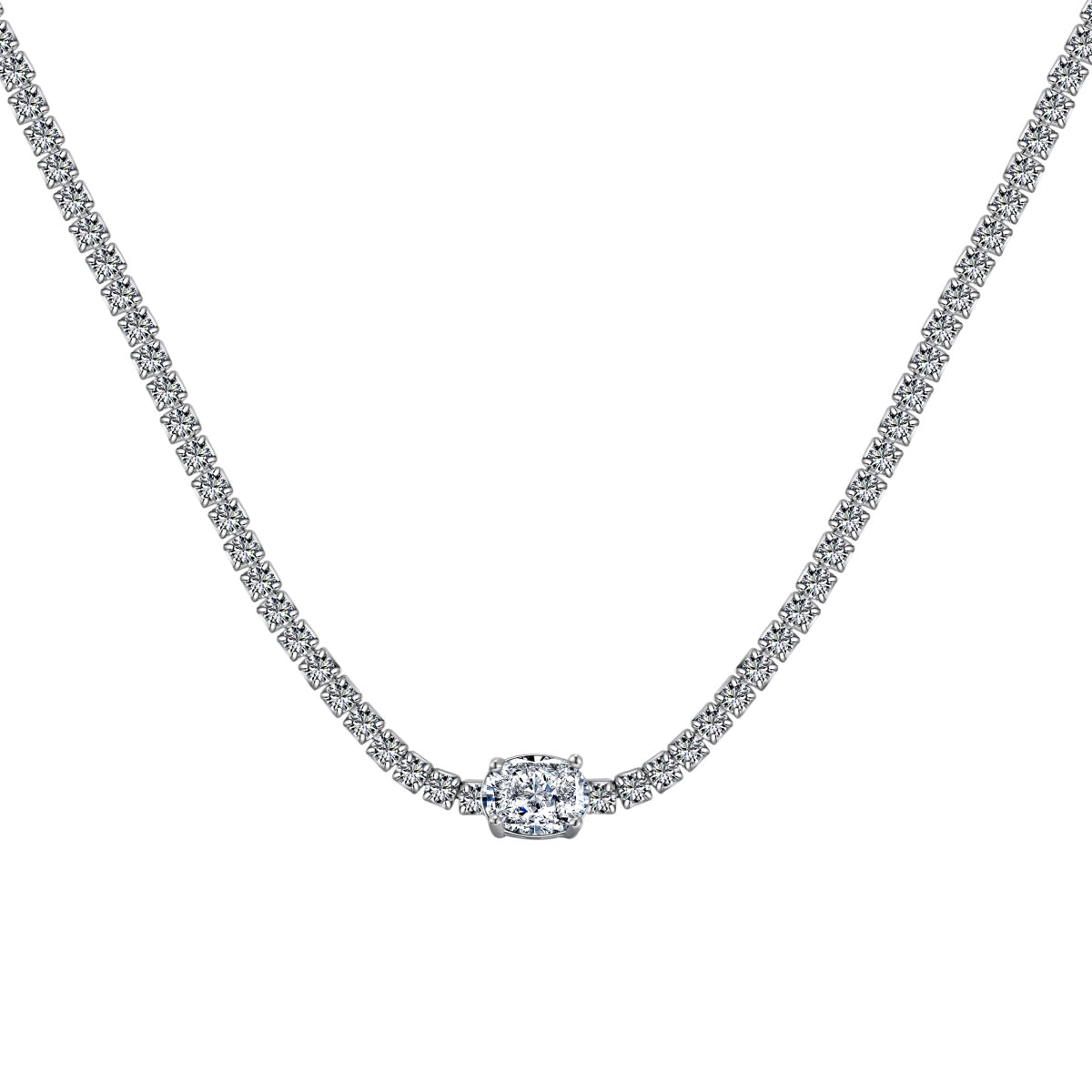 [Noble Jewelry]1.0 Carat Shining Oval Cut Necklace