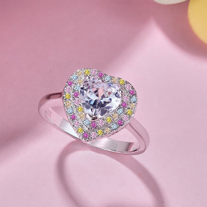 [Noble Jewelry]Delicate Ebullient Heart Shape Wedding Ring