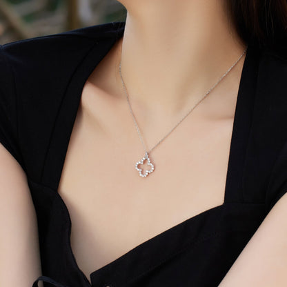 [Noble Jewelry]Four-Leaf Clover Hollow Design Exquisite Necklace