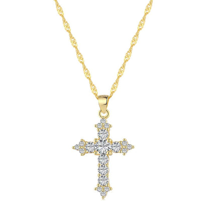 [Noble Jewelry]Delicate Cross Shape Necklace