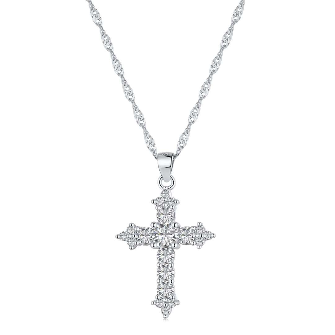 [Noble Jewelry]Delicate Cross Shape Necklace