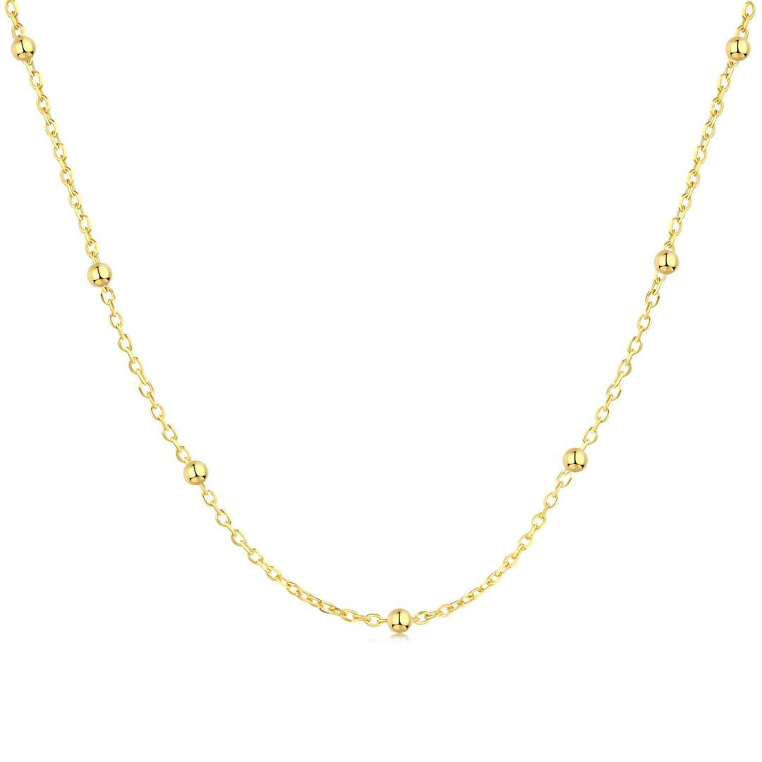 [Noble Jewelry]Small Bead Clavicle Chain Simple Necklace