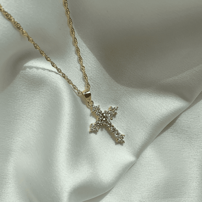 [Noble Jewelry]Delicate Cross Shape Necklace