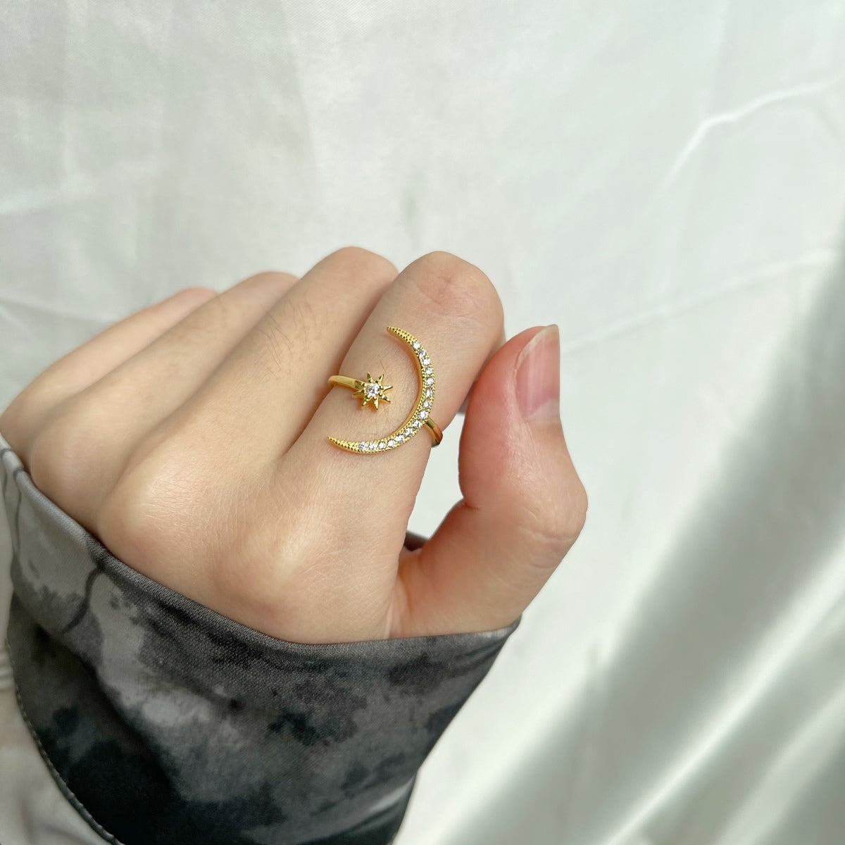 [Noble Jewelry]Eternity Moon & Star Ring