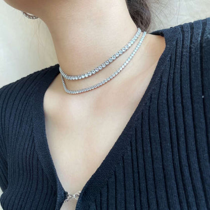 [Noble Jewelry]Elegant Tennis Chain Necklace