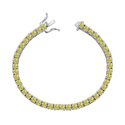 [Noble Jewelry]Ornate Dazzling Round Cut Tennis Bracelet