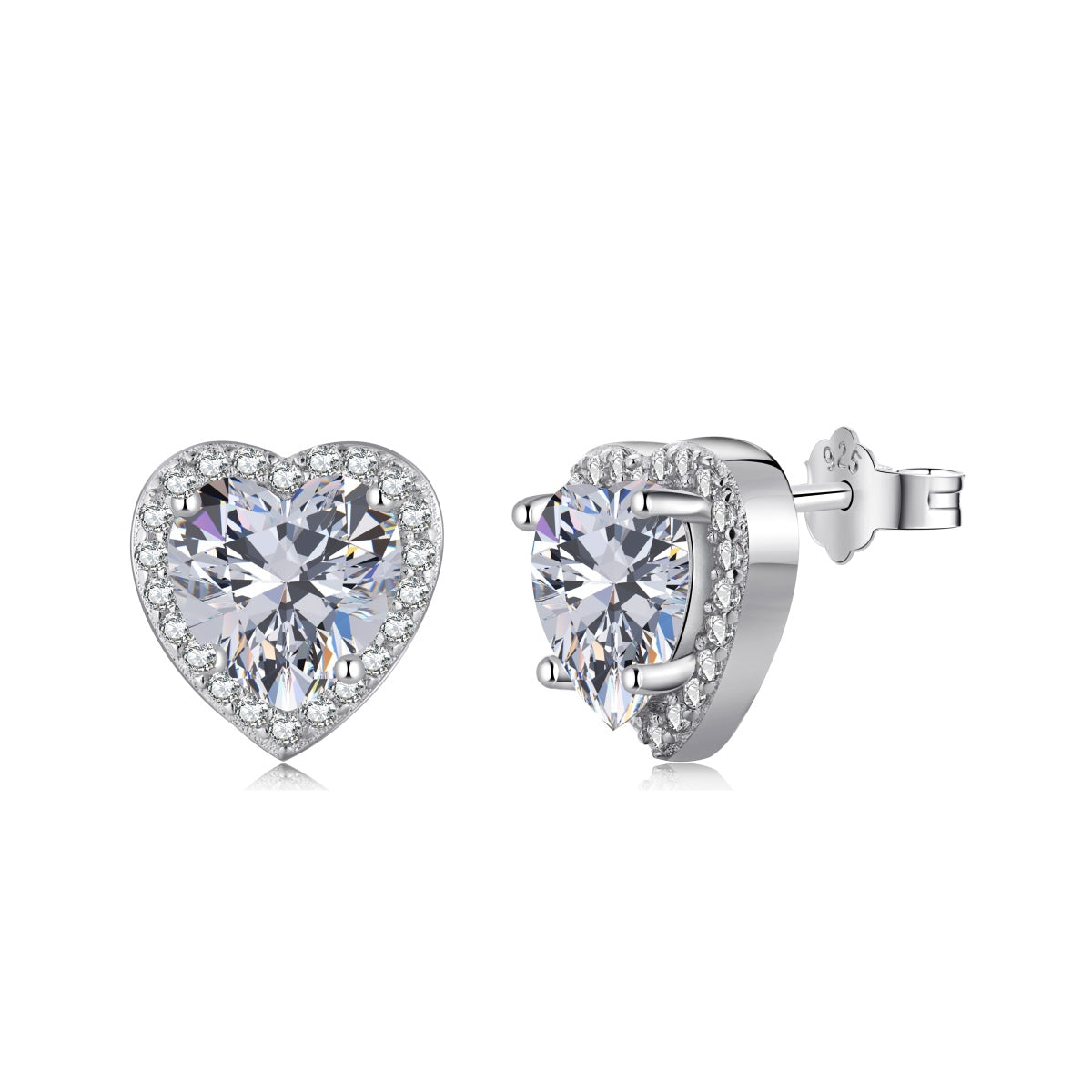 [Noble Jewelry]Sparkling Heart Shape Lover Earrings