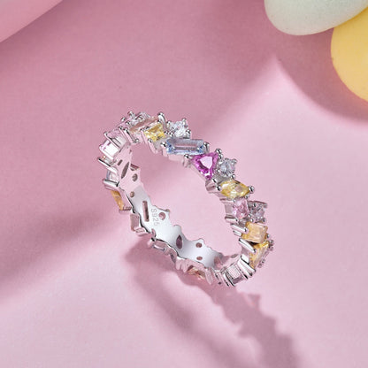 [Noble Jewelry]Dazzling Polychromatic Multi cut Daily Ring