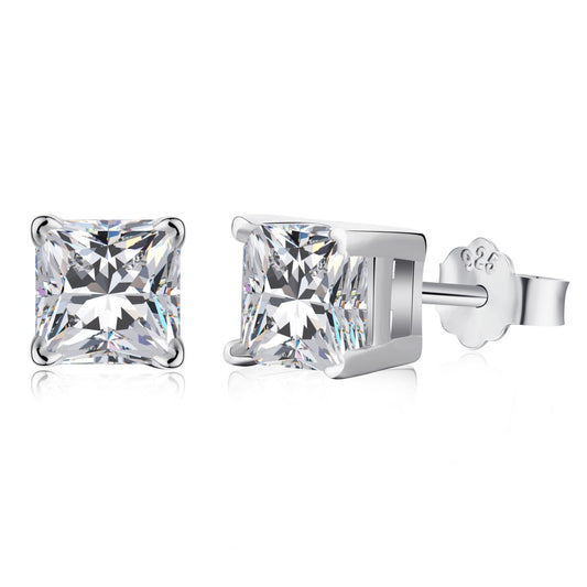 [Noble Jewelry]1.0 Carat Radiant Princess Cut Wedding Earrings