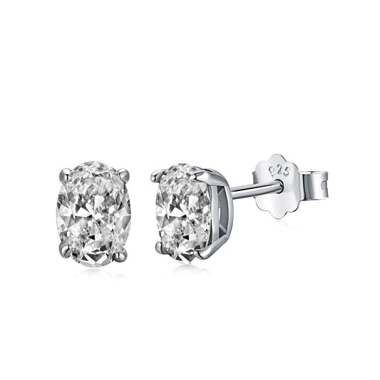 [Noble Jewelry]Oval Classic Dignified Elegant Earrings