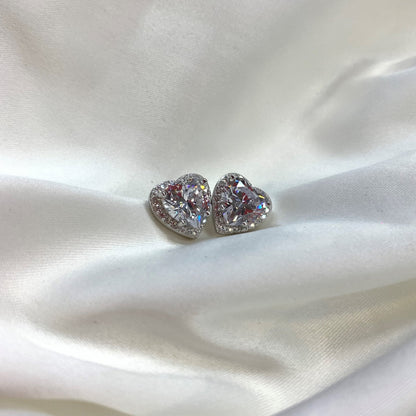 [Noble Jewelry]Sparkling Heart Shape Lover Earrings