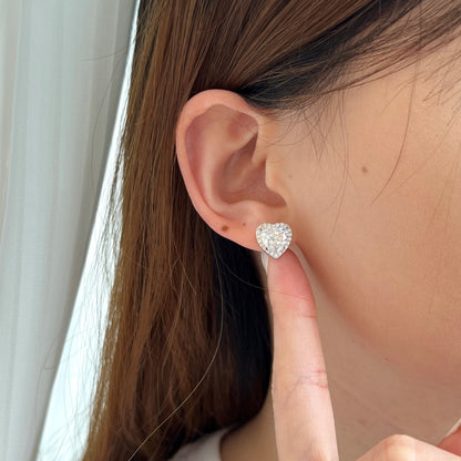 [Noble Jewelry]Sparkling Heart Shape Lover Earrings