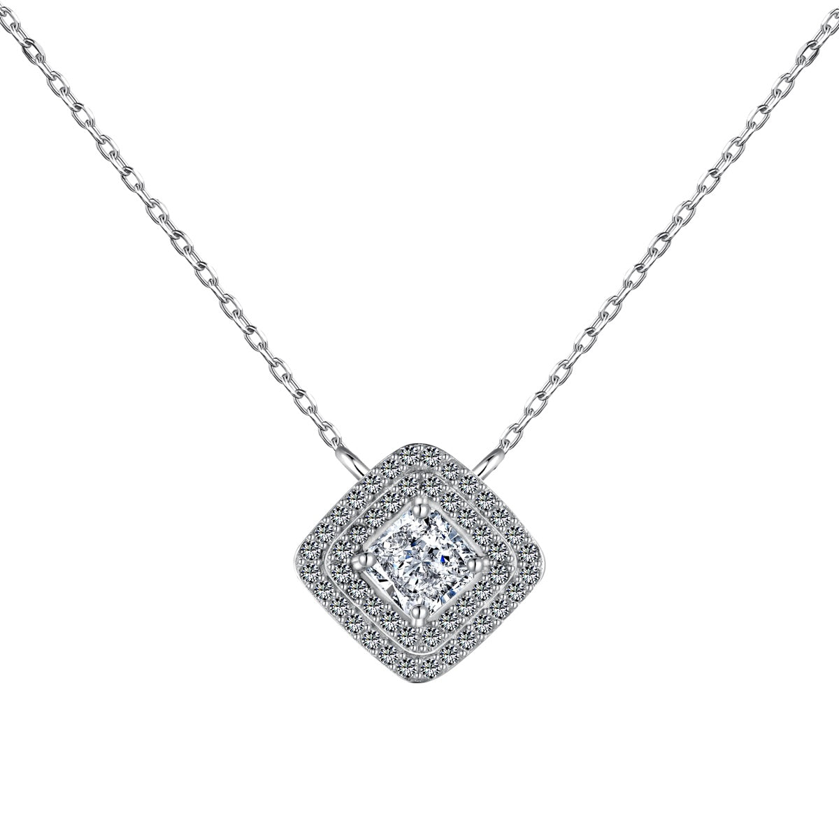 [Noble Jewelry]Sparkling Asscher Cut Necklace