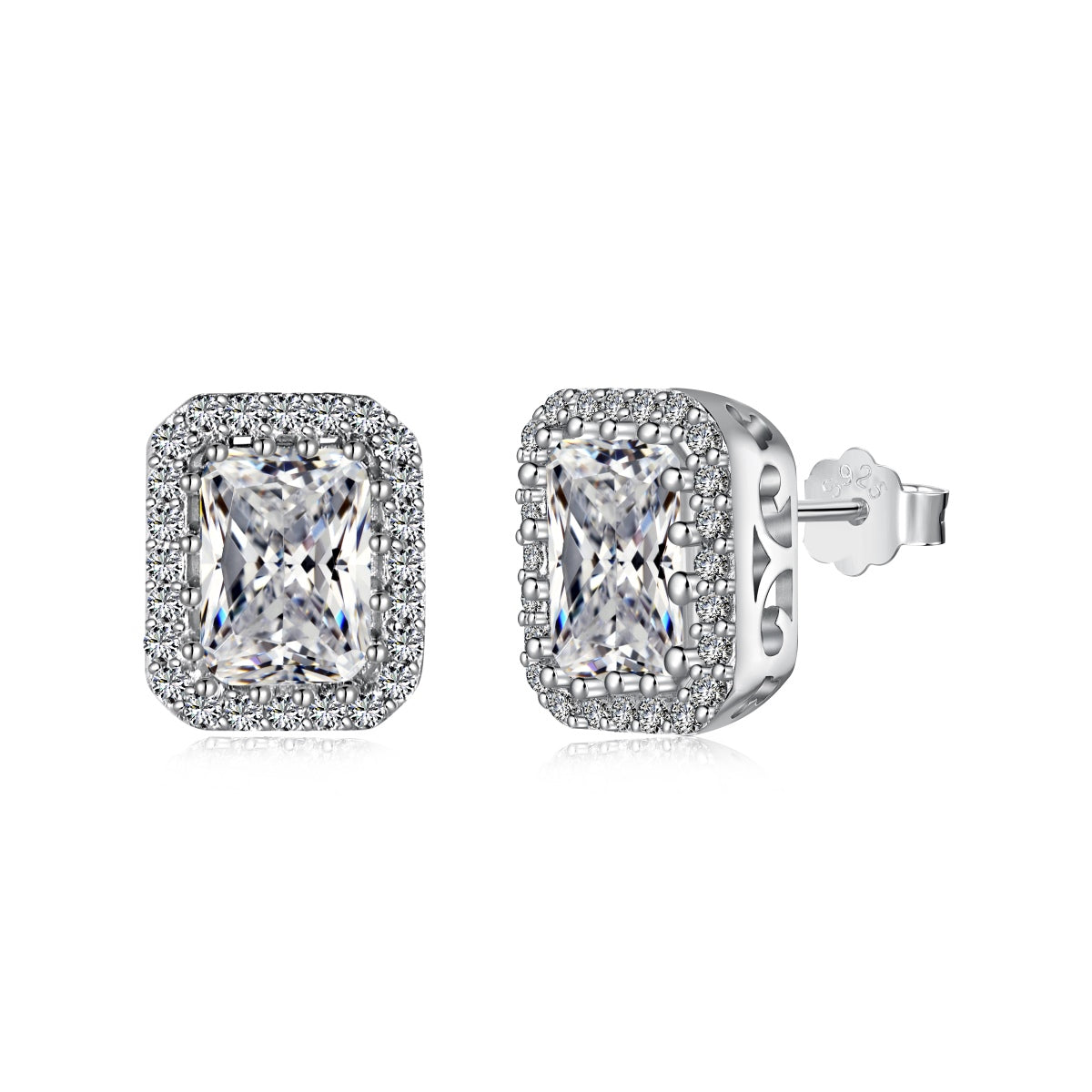 [Noble Jewelry]1.0 Carat Luxurious Dainty Emerald Cut Daily Earrings