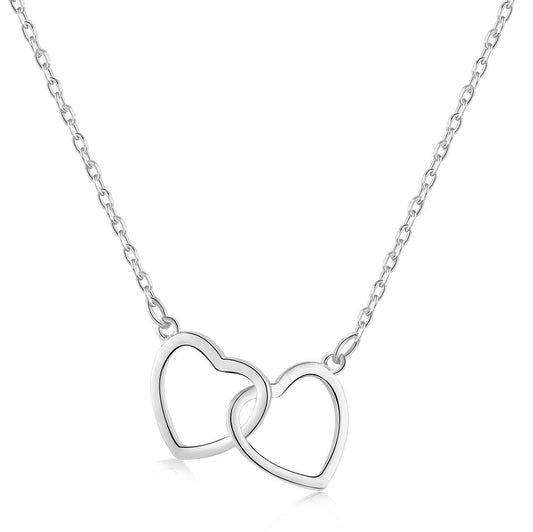 [Noble Jewelry]Sterling Silver Love Double Ring Necklace