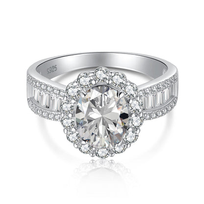 [Noble Jewelry]1.5 Carat Dazzling Charming Oval Cut Banquet Ring