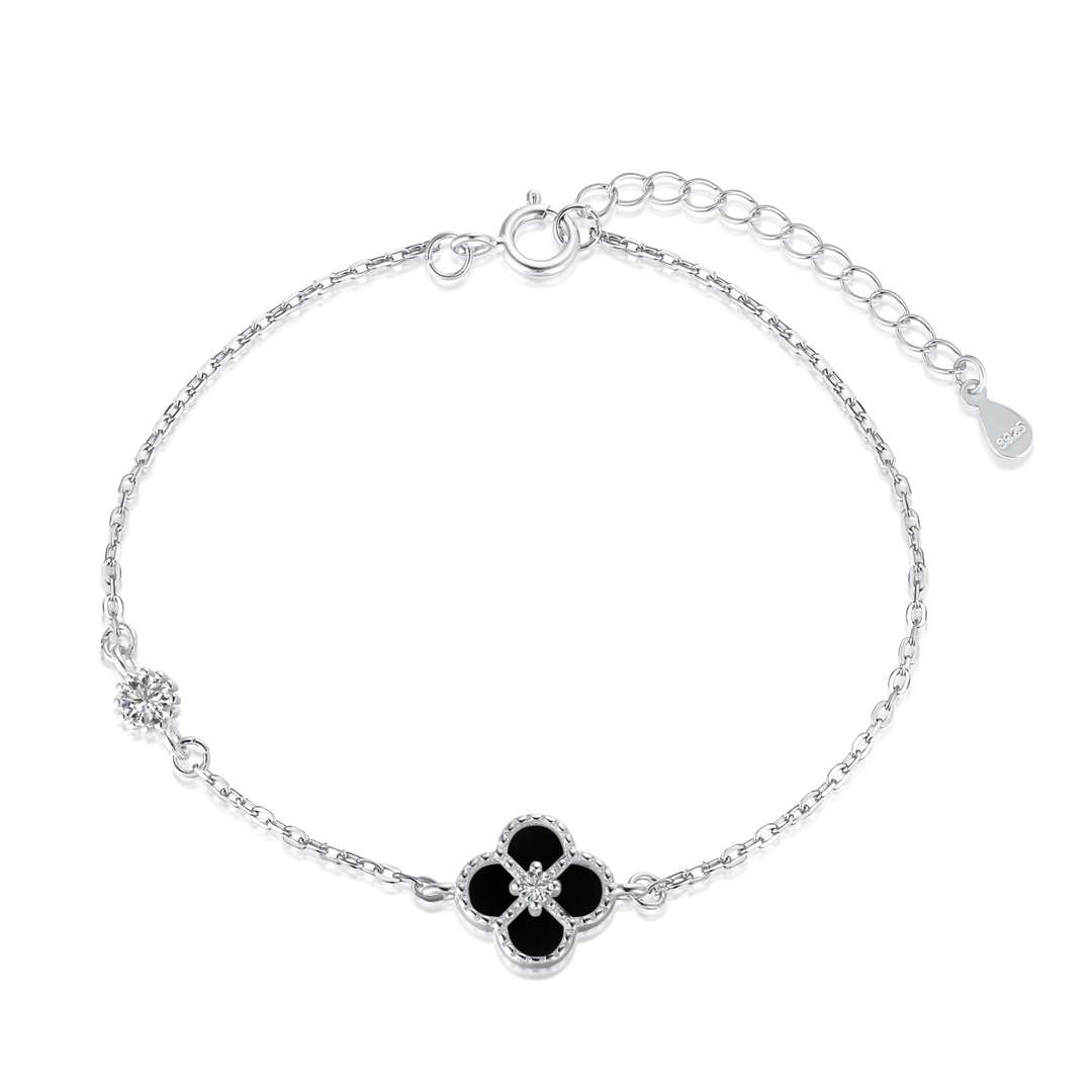 [Noble Jewelry]Delicate Four Leaf Clover Bracelet