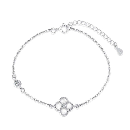 [Noble Jewelry]Delicate Four Leaf Clover Bracelet