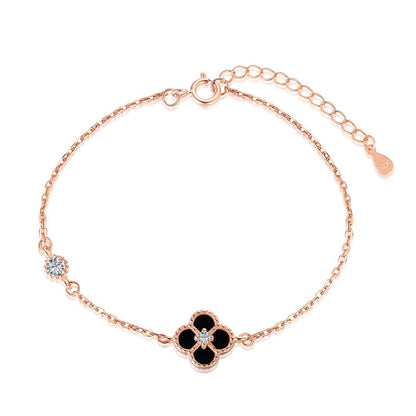 [Noble Jewelry]Delicate Four Leaf Clover Bracelet