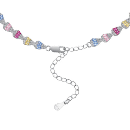 [Noble Jewelry]Radiant Colorful Rainbow Necklace