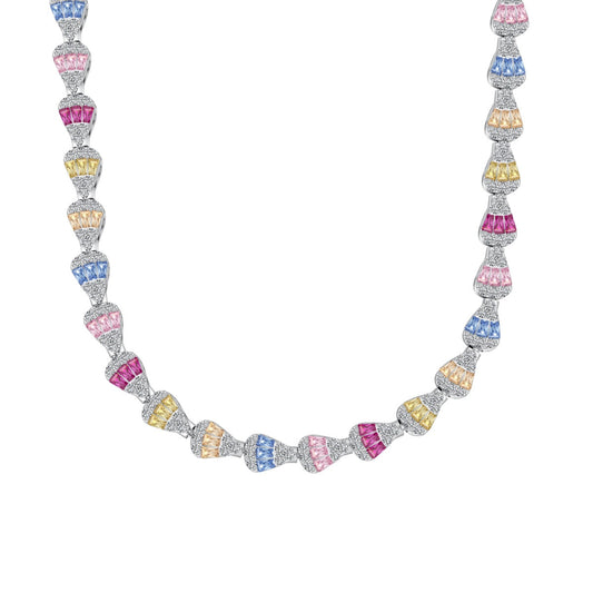 [Noble Jewelry]Radiant Colorful Rainbow Necklace