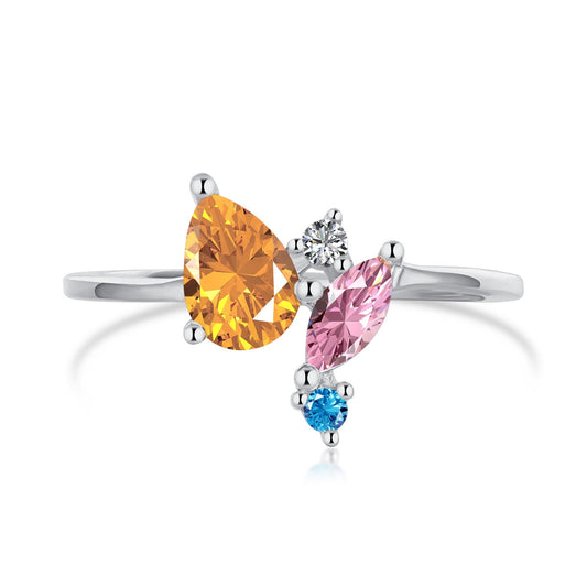 [Noble Jewelry]Radiant Colorful Multi Cut Daily Ring