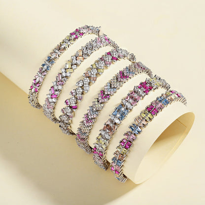 [Noble Jewelry]Delicate Colorful Multi Cut Party Bracelet