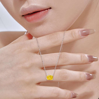 [Noble Jewelry]Luxurious Square Shape Colorful Necalack