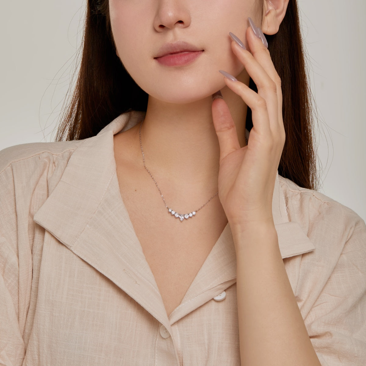 [Noble Jewelry]Dainty Colorful Heart Necklace