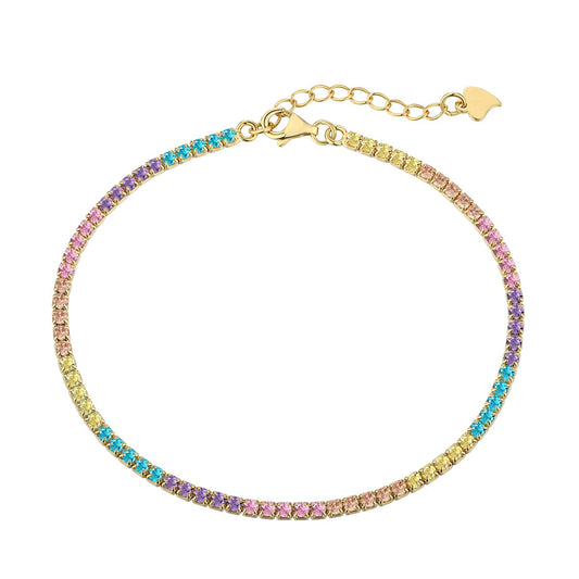 [Noble Jewelry]Dazzling Colorful Round Cut Daily Bracelet