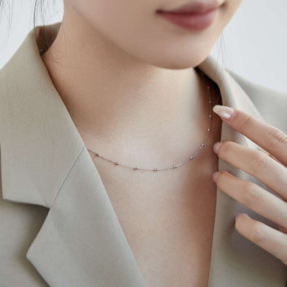 [Noble Jewelry]Small Bead Clavicle Chain Simple Necklace