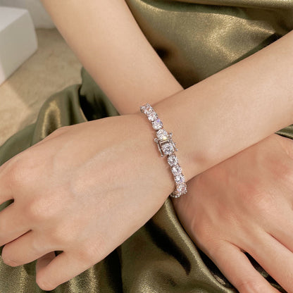 [Noble Jewelry]0.75 Carat Dazzling Round Cut Wedding Bracelet