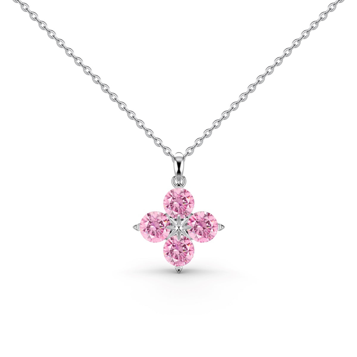 [Noble Jewelry]Four-Leaf Clover And Eight-Pointed Star Necklace