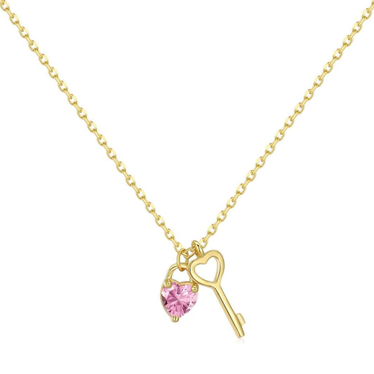 [Noble Jewelry]Unique Heart Shape Key Pendent Necklace