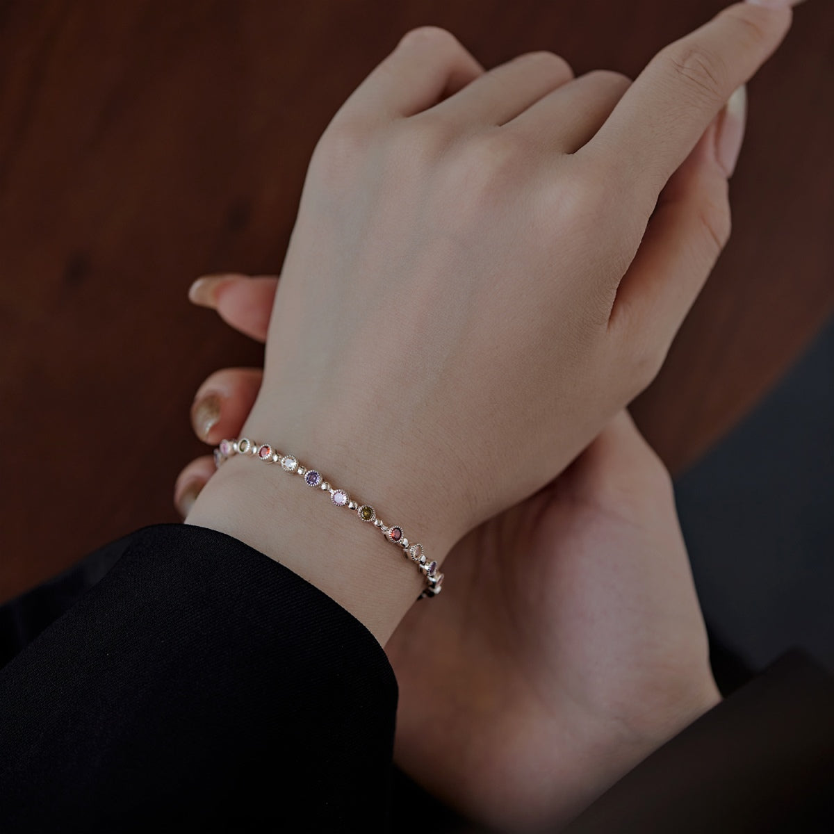 [Noble Jewelry]Sparkling Exquisite Round Cut Party Bracelet