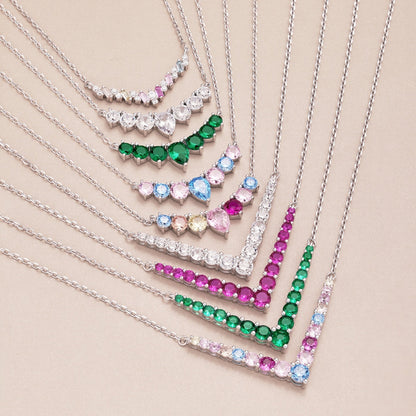 [Noble Jewelry]Dainty Colorful Heart Necklace