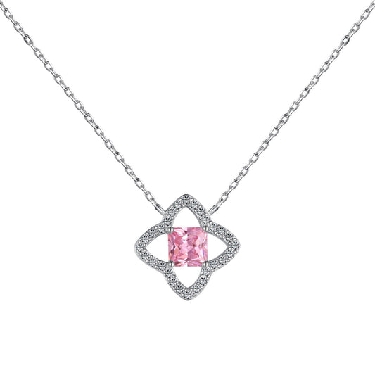 [Noble Jewelry]Exquisite Flower Shape Princess Cut Necklace