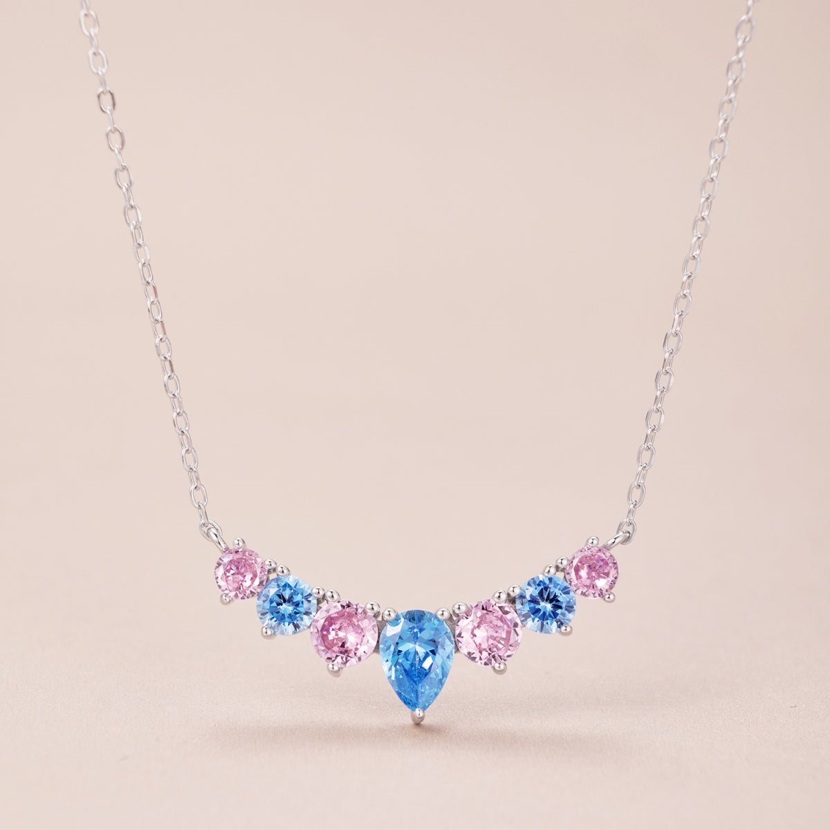 [Noble Jewelry]Dainty Colorful Heart Necklace