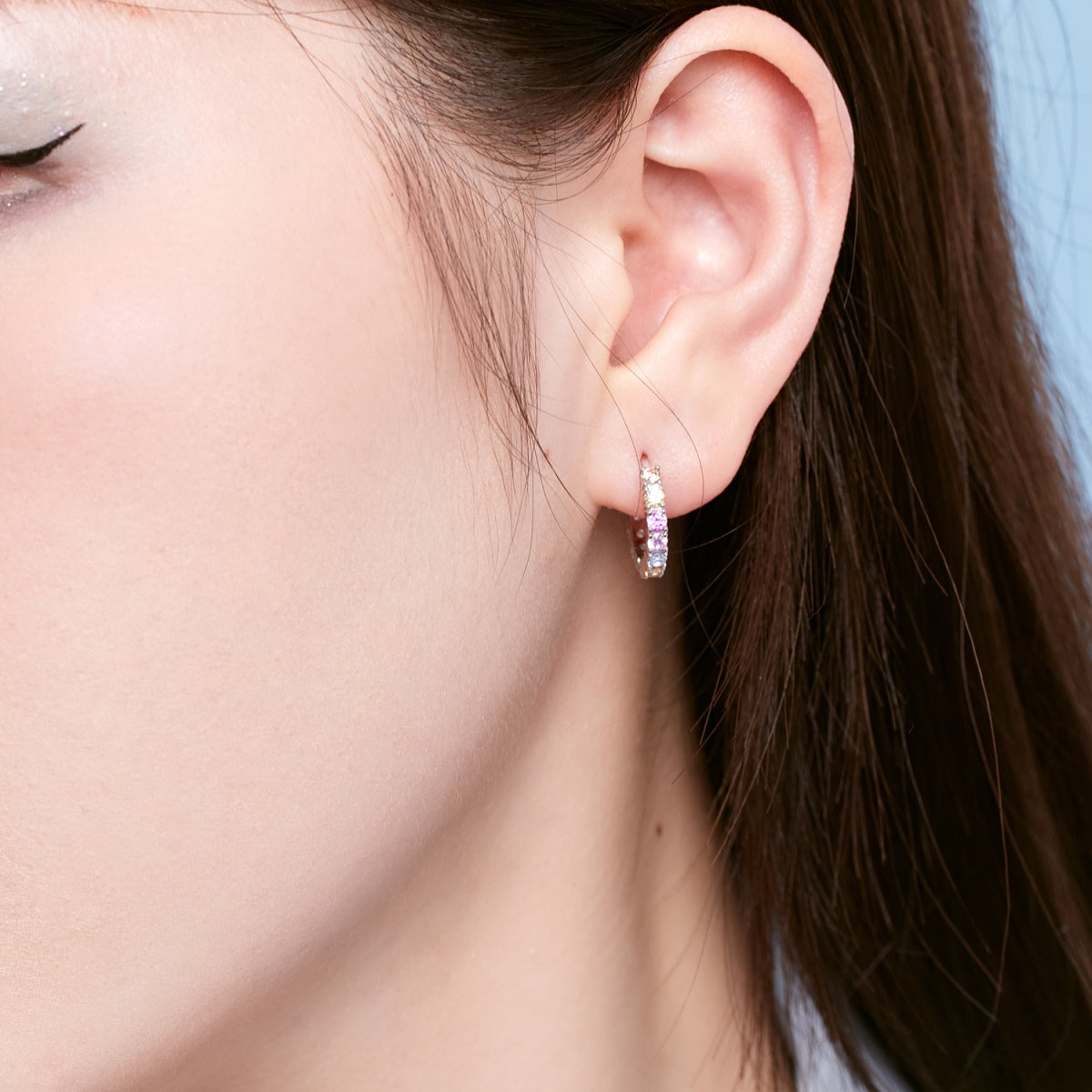 [Noble Jewelry]Radiant Colorful Round Cut Earrings