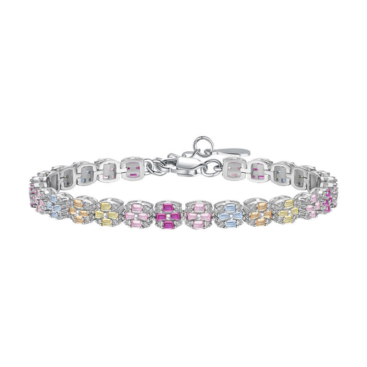 [Noble Jewelry]Delicate Colorful Emerald Cut Daily Bracelet