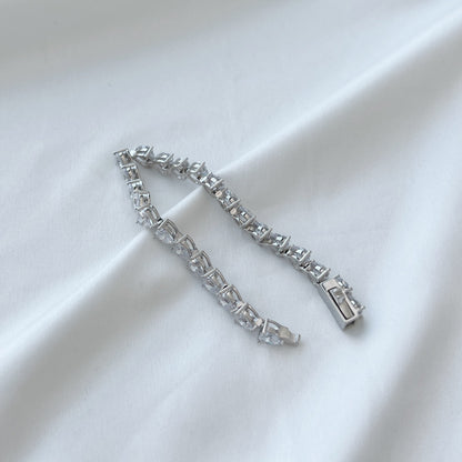 [Noble Jewelry]0.75 Carat Elegant Romantic Heart Shape Lover Bracelet