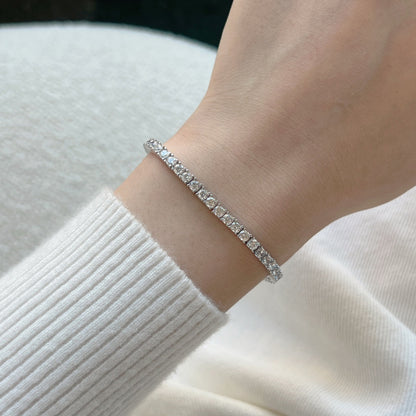 [Noble Jewelry]Dainty Charming Round Cut Tennis Bracelet