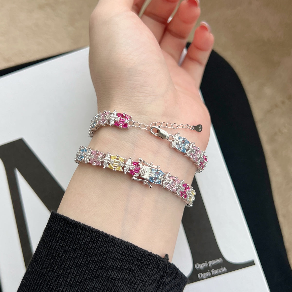 [Noble Jewelry]Delicate Colorful Multi Cut Party Bracelet