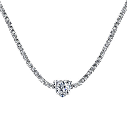 [Noble Jewelry]2.0 Carat Sparkling Tennis Heart Cut Necklace