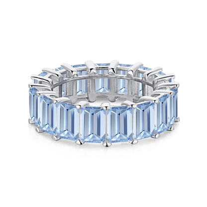 [Noble Jewelry]0.75 Carat Elegant Emerald Cut Tennis Ring