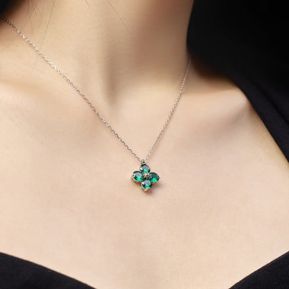 [Noble Jewelry]Four-Leaf Clover And Eight-Pointed Star Necklace