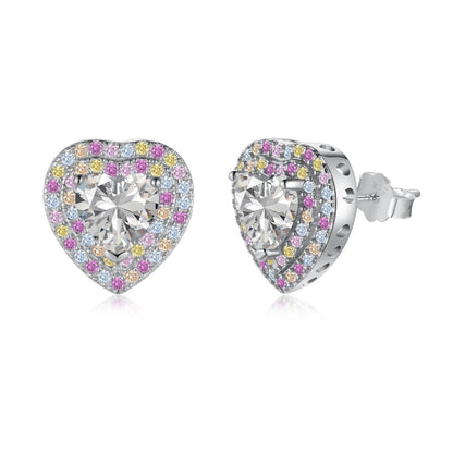 [Noble Jewelry]Dazzling Heart Shape Lover Earrings