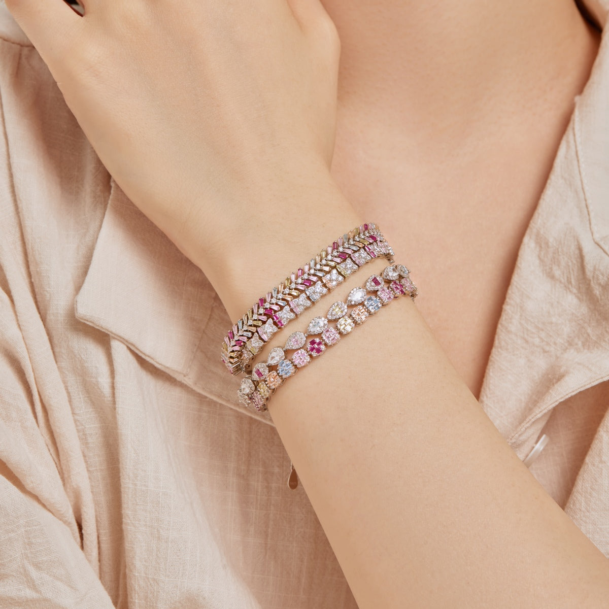 [Noble Jewelry]Dainty Radiant Emerald Cut Daily Bracelet