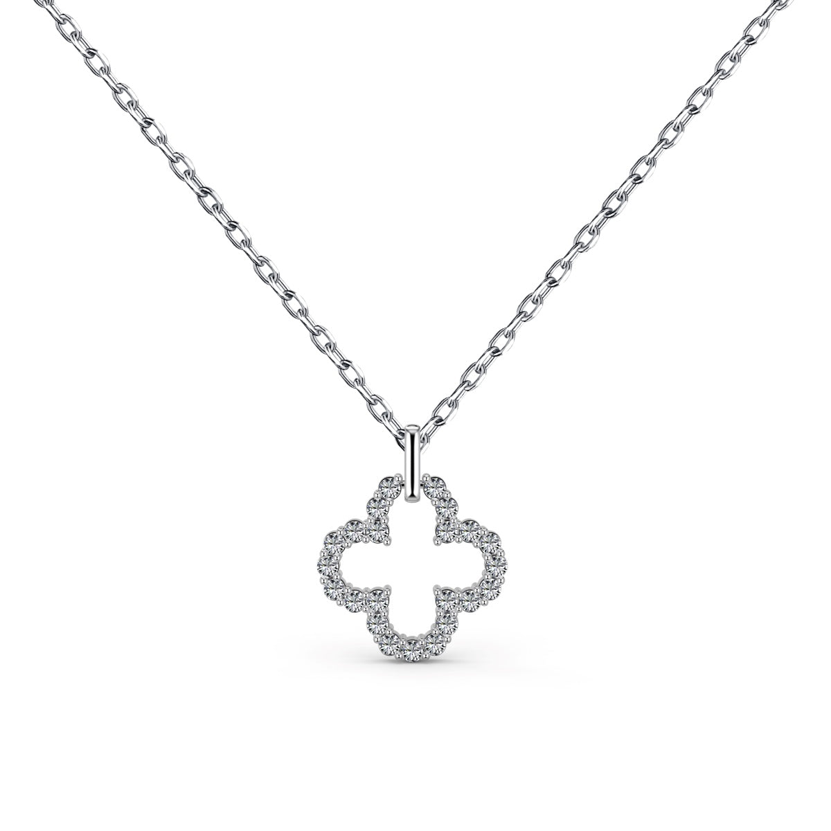 [Noble Jewelry]Four-Leaf Clover Hollow Design Exquisite Necklace